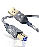 AkoaDa 10 ft USB 3.0 Kabel USB A-Stecker zu USB B-Stecker Datenkabel bis zu 5Gbit/s für z.B. mit Dockingstation, USB 3.0 Hub, Externen Festplatten, Drucker, Scanner, Multifunktionsdruckern usw
