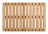 WENKO Baderost Mod. Indoor & Outdoor Bambus rutschfeste Badematte aus umweltfreundlichem Bambus für Dusche Badewanne und Poolbereich 60 x 40 cm
