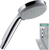 hansgrohe Croma 100 - Duschkopf, Handbrause mit 4 Strahlarten, runde Duschbrause (100 mm), Brausekopf mit Antikalk-Funktion, Chrom, 28535000