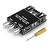ZK1002T 100 W + 100 W Bluetooth-Verstärkerplatine, 2.0-Kanal-Audioverstärker mit Höhen- und Bassregelung, DC 12-24 V, BT- und AUX-Eingänge, TPA3116D2-Chip-Stereoverstärkerplatine für DIY-Lautsprecher