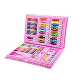 Strehknewen Malkoffer für Kinder 86-teilig – Malset mit Buntstiften, Aquarellstiften, Ölpastellen & Malbuch – Kreatives Zeichen Set für Kinder 3–9 Jahre, Geschenk Jungen Mädchen