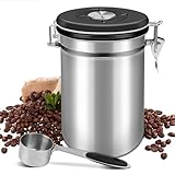 Shayson Kaffeedose 1kg Bohnen Kaffeedose Luftdicht 2800ml mit Löffel und Kalenderrad, Edelstahl Kaffee Dose Behälter zum Aufbewahren von Kaffeebohnen, Tee, Nüssen, Würze, Kakao usw