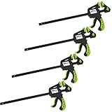 TrutzHolm® 4er Set Einhandzwingen mit Soft-Grip-Griffen 60x300 mm, zum Spannen und Spreizen