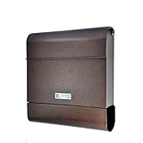 ALSTEN TECH Modernes Design Briefkasten Antik Bronze Wandbriefkasten Postkasten mit Zeitungsfach C4 Format Abschließbar 3 Schlüssel Namensschild Antik Braun