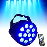 LED Par Strahler 12 LED Tragbares Discolicht Partylicht RGB DMX512 Par Scheinwerfer mit Fernbedienung,Drei Abstrahlwinkel,Bühnenlicht DJ licht für Bar Weihnachten Halloween Musik Disco Party