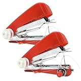 YOSADIER 2 Stück Handliche Mini nähmaschine Tragbar Manuell für Heimgebrauch Schnelle Reparatur von Kleidung und Stoffen Praktisches Nähzubehör für Anfänger und Vielseitige Textilien