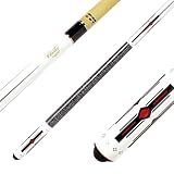 Winsport Cuetec Billardqueue Serie NewLine, Profi-Cue, Ahornholz mit High-Tech Fiberglasüberzug, Tournament Poolqueue, Leinengriffband, 2-TLG. 147 cm, 13 mm weiß, blau und rot (N-3 weiß)