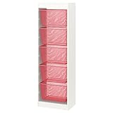 IKEA TROFAST Aufbewahrungskombination mit Boxen, 46 x 30 x 145 cm, weiß/hellrot