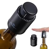 Philorn Weinflaschenverschluss 3 Stück Vakuum Weinverschluss, Wein Verschlussstopfen, Flaschen Verschlusskappe mit Zeitskala Rekord, Wiederverwendbar Wine Stopper, Geschenke für Weinliebhaber Schwarz