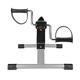 Mini Fitness Bikes, Arm- und Beintrainer, Heimtrainer, Pedaltrainer für Zuhause (Schwarz Silber)