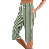 Hose für Damen, Interview, schmale Passform, kariert, schöne Trainingshose für Damen, Trocknen, hohe Taille, schmeichelhaft, elegante Kletter-Passform, Sommerhose für Damen, grün, XXL