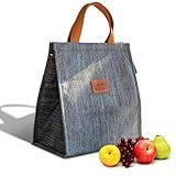 2XK-NOV Hellgraue Kühltasche Faltbar,Thermotasche mit Folienfutter Leicht wasserdicht Isoliertasche und Leicht zu reinigen isoliert Lunchtasche Geeignet für Erwachsene und Studenten Picknicktasche (L)