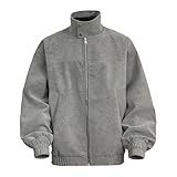 Generisch Lederjacke Herren Retro : Kunstlederjacke Oversized Motorrad Jacke Mit Reißverschluss Bomberjacke Einfarbig Bikerjacke Leicht Outdoorjacke Klassischer Bequeme Freizeitjacke Für Alltag