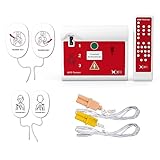 Universal AED Trainer Deutsch, XFT-120C AED Trainingsgerät 10 Verschiedene Szenarien Deutsch&Englisch Sprachansagen mit Fernbedienung AED-Trainer mit CPR Lehrgerät für Erste-Hilfe-Schulungen
