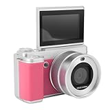 Luocute 5K Digitale Videokamera, 180 ° 80MP HD HD Dual Objektiv Flip Screen Digitalkamera mit 18x Digitalem Zoom -Autofokus, WLAN -Videokamera für die Reisefotografie, Unterstützt Bis (PINK)