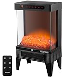 Elektrokamin mit Heizung Heizlüfter energiesparend 1500W Elektro Kamin mit Heizung Kaminillusion Flammeneffekt Elektroheizung geräuscharm Kaminofen Elektrischer Heizung Fernbedienung