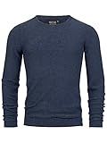 Indicode Herren Loakim Klassischer Strickpullover mit Rundhalsausschnitt | Pullover Herrenpullover Pulli meliert für Männer Navy, L