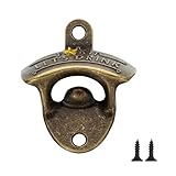 Flaschenöffner zur Wandmontage 1 Pcs Bottle Opener Bieröffner Wand Flaschenöffner Wandmontage Wandflaschenöffner für Bars, Restaurants, Cafés, Küchen (Bronze)