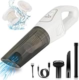 ALLJOY 12000PA Handstaubsauger Akku Kabellos, Auto Handstaubsauger mit 120W Motor 3 Waschbare Filter, 30 Minuten Superlange Laufzeit, Mini Handstaubsauger