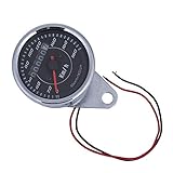 Keenso Motorrad Tachometer, Universal Motorrad Kilometerzähler Tacho mit Zweifarbigen LED-Hintergrundlicht für Motorrad rotierende Schnittstelle des mechanischen Typs
