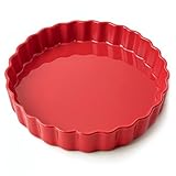 Praknu Tarteform aus Keramik 28 cm - Hoher Rand - Mit Antihaftbeschichtung - Kratz- und Schnittfest - Einfach zu Reinigen