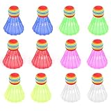 WJMY 12 PCS Federbälle Kinder, Bunte Nylon Federball Bälle, Badminton Bälle, Federbälle für Draußen Anfänger und Kinder, Indoor und Outdoor Sport