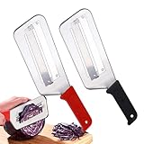 YGMXZL Kohlschneider Krauthobel,2er-Set Handschneider aus Edelstahl,Multifunktional Zerkleinerer Aktenvernichter Sauerkraut Cutter,Karrotenreibe