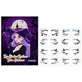 Fyrdyn Halloween Augen Make-up Aufkleber - 8 Paar Spinnennetz und Party Zubehör - Halloween Gesichtsaufkleber,Für Feiertags Partys Events Bühnenauftritte Festival Weihnachten Herbst Garten