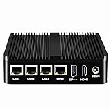 12th Gen Firewall Micro Appliance,4X i226-V 2.5G LAN Fanless Mini PC Celeron N100,2*COM,6* USB, HDMI, DP, Ethernet AES-NI VPN Router Support pfsense Openwrt, WiFi Slot,No DDR4 No SSD