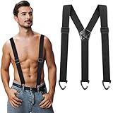Kiiwah Hosenträger für Herren Breit 3,5 cm mit 3 Dreieckige Robusten Karabiner Verschluss, Einstellbar und Elastisch Einheitsgröße Hosenträger für Männer und Damen, Y Style