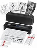 Itari M832 Mobile Printer Kit, 304dpi Thermodrucker A4, kompakter Bluetooth-Drucker, Monochromer Thermal Printer, für Android/iOS/Win/Mac, mit 4 Rollen Thermorollenpapier