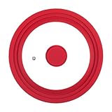 Gcljlmy Hochwertiger Glasdeckel für Verschiedene Kochutensilien (Rot 21cm)