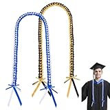 PH PandaHall 2 Stück Abschlussband 2024 Abschluss-Schleifenband Lei Geflochtene Abschlussfeier Ehrenkordel Halskette Band Congrats Grade Band für High School College Student Männer und Frauen