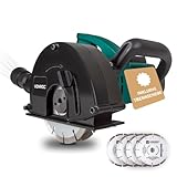 VONROC Schlitzfräse Mauernutfräse mit Absaugung [1700W] - Nutfräser für Kabelnut [14/19/29mm] - Schlitzmaschine 150mm mit Schnittiefe [4-40mm] inklusive 4 Diamantscheiben
