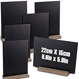 WAIZHIUA 6 Stück Schiefertafel Zum Beschriften 22 x 15 cm, Mini-Tafel mit Ständer Doppelseitige Kleine Tafel Menü-Kreidetafel für Kneipen