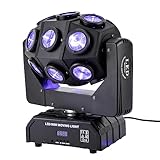 YUNRUX Bühnenbeleuchtung Bestrahlungsfläche 100㎡ Kopf bewegen Scheinwerfer RGB Strahler Discolicht DJ Strobe Licht Spotlight Lichteffekt DMX512 Bühnenlicht für Konzert Hochzeiten Nachtclub Dance Hall