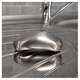 com-four® Antigeruchsseife aus Edelstahl - antibakterieller Geruchsneutralisierer - rostfreie Edelstahlseife - entfernt unangenehme Gerüche an Händen - Reinigungsblock (1 Stück - Seife gebogen)