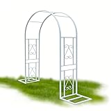 Schwarzer Gartenbogen für Kletterpflanzen, quadratischer Rohr, Rosenbogen, Gurkenspalier, Metall, gewölbtes Rankgitter für Gartenwege, dekorativer Hinterhof-Eingang