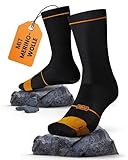ZEBRAX® Merino Wandersocken Damen & Herren [Größen 37-48] gepolstert für 100% Laufkomfort I Atmungsaktive & geruchshemmende Merino Wandersocken Herren/Damen dank idealem Materialmix