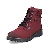 Rieker Damen Schnürstiefeletten 73225, Frauen Stiefeletten, wasserabweisend, riekerTEX,schnürboots,Winterstiefeletten,warm,rot (35),40 EU / 6.5 UK