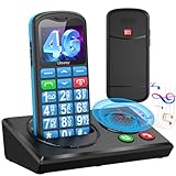 uleway 4G Seniorenhandy mit Bluetooth Lautsprecher Ladestation |Lauter Ton | Rauschunterdrückung,Tastenhandy Seniorentelefon Ohne Vertrag, Rentner Handy mit SOS-Funktion, Kurzwah