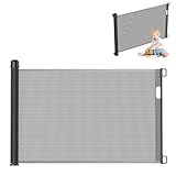 UISEBRT Türschutzgitter Ausziehbar 0-150cm, Treppenschutzgitter für Baby und Pelztiere, Kinder Schutzgitter für Innen- und Außenbereich, Schwarz