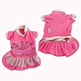 SussexHome Pets XXL Hundekleid für den Winter, waschbar, süßer Hundepullover – volle Abdeckung, bestickter Hundepullover für Mädchen, Rosa