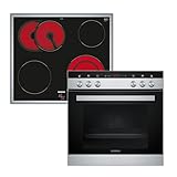 Siemens EQ110KA1Z iQ100 Herd-Glaskeramik-Kochfeld-Kombination (herdgesteuert), 59,4 cm breit, Schnellaufheizung, 3D-Heißluft Plus Backen auf 3 Ebenen