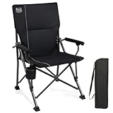 TIMBER RIDGE Campingstuhl faltbar 150kg hohe Rückenlehne Klappstuhl Camping tragbar mit Getränkehalter Harte Armlehne Angelstuhl für Picknick Garten Balkon und Sportveranstaltungen