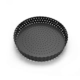Ragyzity 20,3 cm Quicheform, Kuchenform, dicker Karbonstahl, rund, geriffelt, Kuchenform, abnehmbarer loser Boden, Obstkuchenform, Backgeschirr für Pizza, Kuchen, Flans