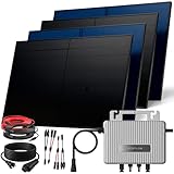 SUNNIVA 2000W Balkonkraftwerk BIFAZIAL FULLBLACK komplett Steckdose Ecoflow 800W Wechselrichter, PV Solaranlage, 4x 500W Glas-Glas Solarmodule, inkl. 5m Kabel, Bluetooth WIFI, Komplettset