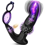 Upgraded Analvibratoren für Mann Prostata Stimulation Männer mit Dual Penisring, Diamantartiger Analplug für Männer Vibratorensets Sex Spielzeug, 30°Aufwärtsdesign Anal Vibrator mit 7 Modi & RC