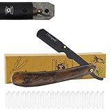 Haryali London Rasiermesser Set mit Holzgriff + 10 Rasierklingen und Etui | Bartmesser Herren mit Wechselklinge | Professional Barber Rasierer für Männer | Nassrasierer Herren |Enge Und Saubere Rasur