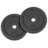 ALPIDEX Hantelscheiben Set Gusseisen 2 x 5 kg 30 mm Gewichtscheiben Hantelgewicht Gewichte